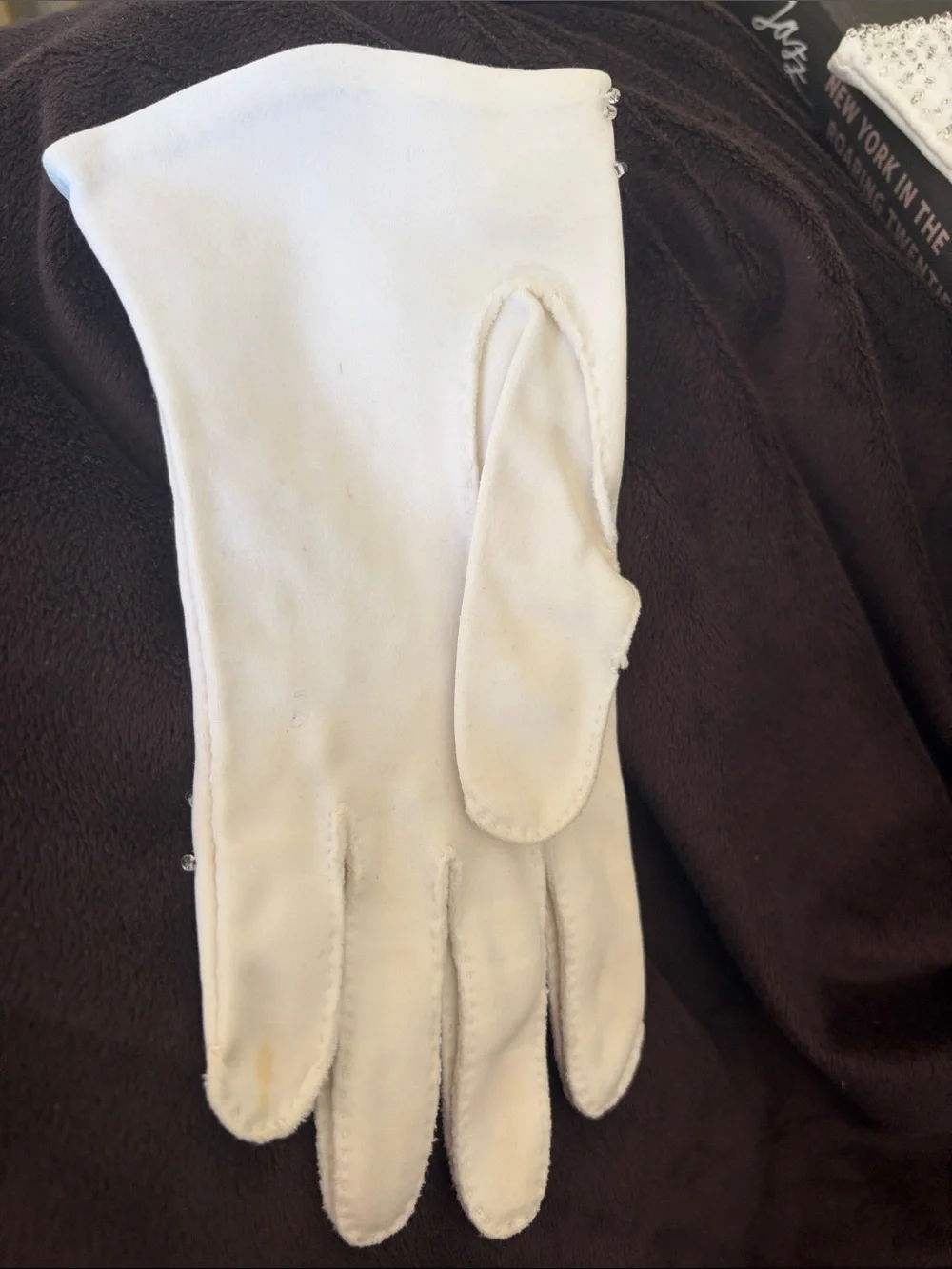 Women's Vintage White Embellished Evening Gloves- Roaring 20s